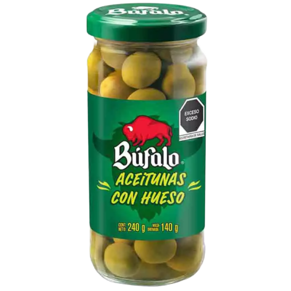 BUFALO ACEITUNAS CON HUESO 240G