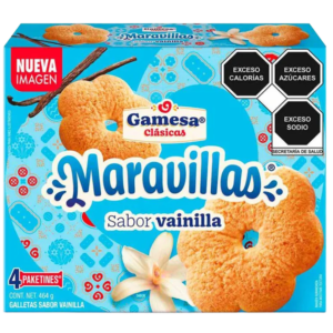 GAMESA MARAVILLAS SABOR VAINILLA 4 PAKETINES 464G