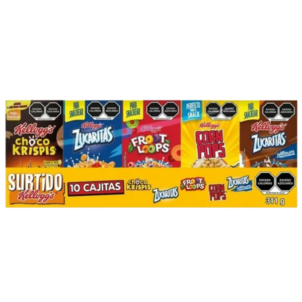 KELLOGGS 10 CAJITAS CEREAL SURTIDO 311G.
