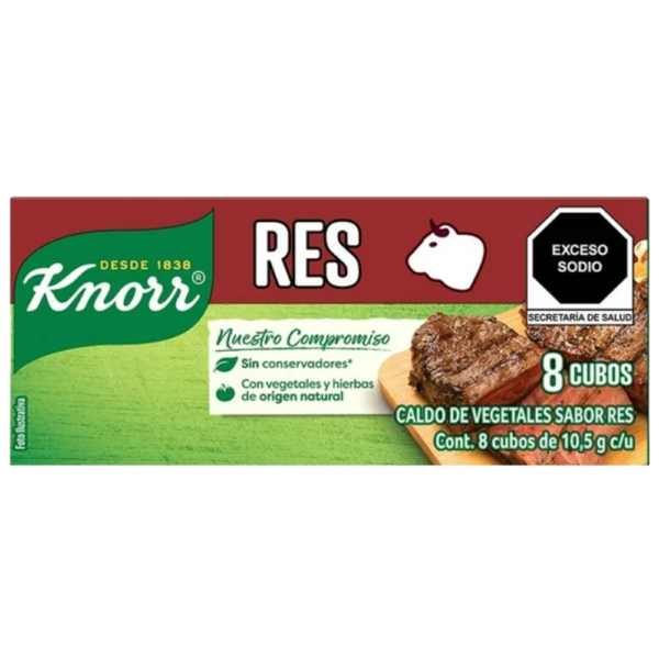 KNORR CALDO DE VETEGALES SABOR RES 8 CUBOS DE 10,5G