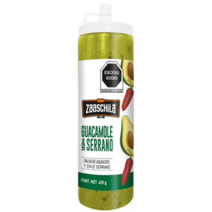 ZAASCHILA GUACAMOLE & SERRANO SALSA DE AGUACATE Y CHILE SERRANO 425G