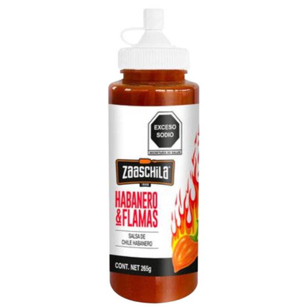 ZAASCHILA HABANERO Y FLAMAS SALSA DE CHILE HABANERO 265G