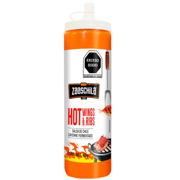 ZAASCHILA HOT WINGS & RIBS SALSA DE CHILE CAYENNE FERMETADO 425G