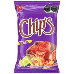 BARCEL CHIPS FUEGO PAPAS SABOR CHILE Y LIMON 150G