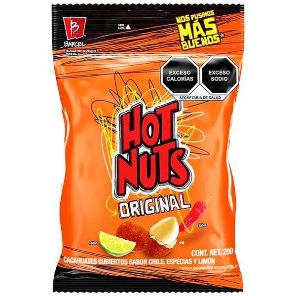 BARCEL HUN NUTS ORIGINAL CACAHUATE SABOR CHILE, ESPECIAS Y LIMON 200G