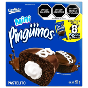 MARINELA MINI PINGUINOS PASTELITOS 8 PIEZAS DE 25G C/U 200G