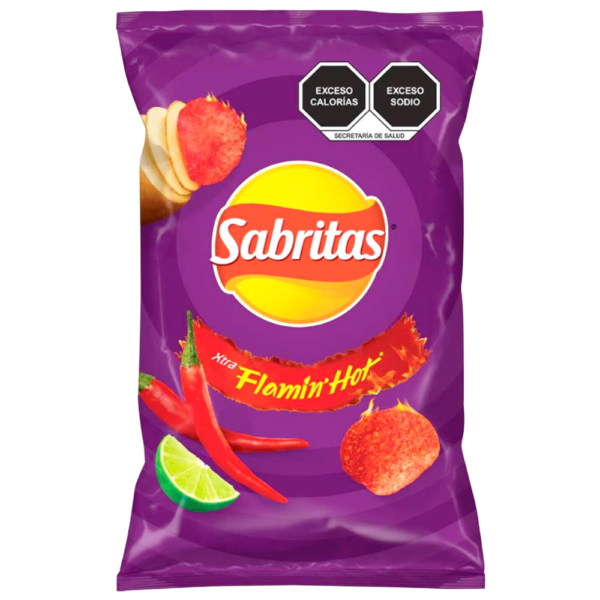 SABRITAS XTRA FLAMIN HOT PAPAS SABOR QUESO, CHILE Y LIMON 160G