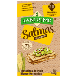 SANISSIMO SALMAS HORNEADAS TOSTADITAS DE MAIZ BLANCO 20PAQ 360G